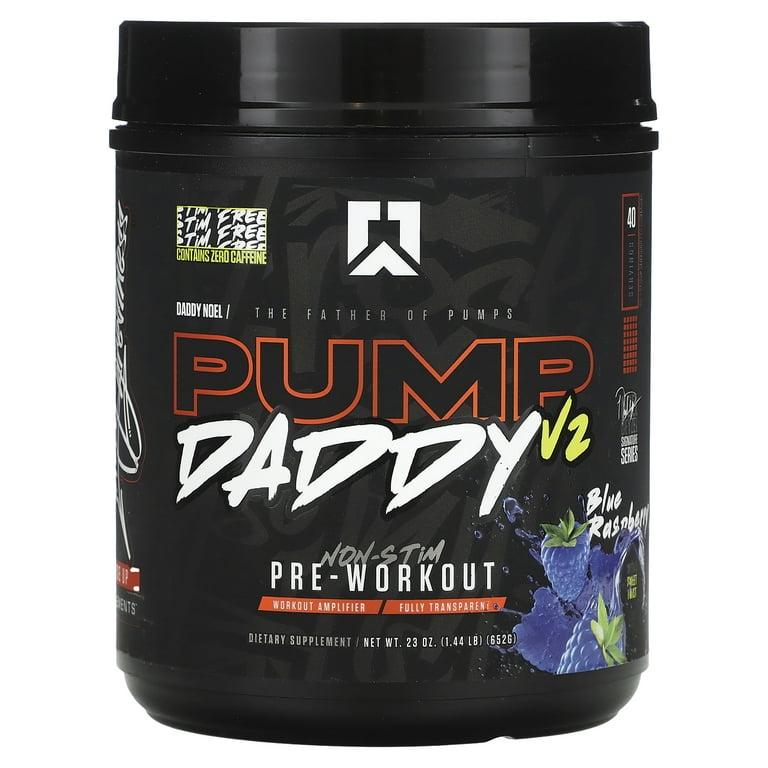 RYSE Pump Daddy V2, Non-Stim Pre-Workout Supplement, Blue