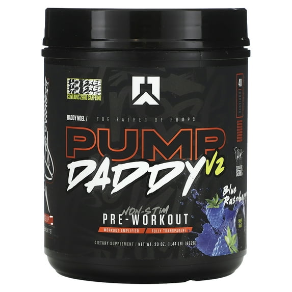 RYSE Pump Daddy V2 Pre Workout Powder - Blue Raspberry - 40 Servings
