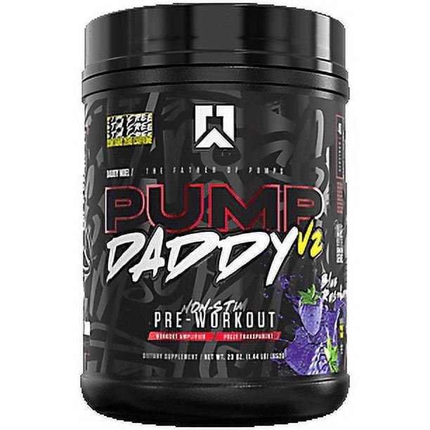 RYSE Pump Daddy V2, NonStim PreWorkout, Blue Raspberry, 1.44 lb (652