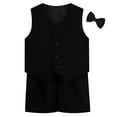 thumbnail image 1 of RYTAYY Children Boys Clothing Sets formal Attire Solid Color Bow Ties Jackets Shorts formal Outfits Performance Wedding Fashionable & Breathable, 1 of 4