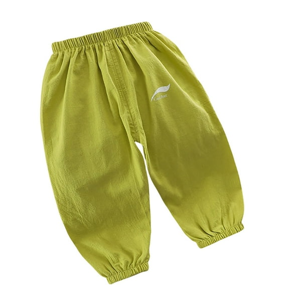 RYTAYY Children Boys Linen Pants Solid Color Elastic Waist Long Slacks Loose Soft Comfortable Casual Daily Wear Classic Versatile Trousers