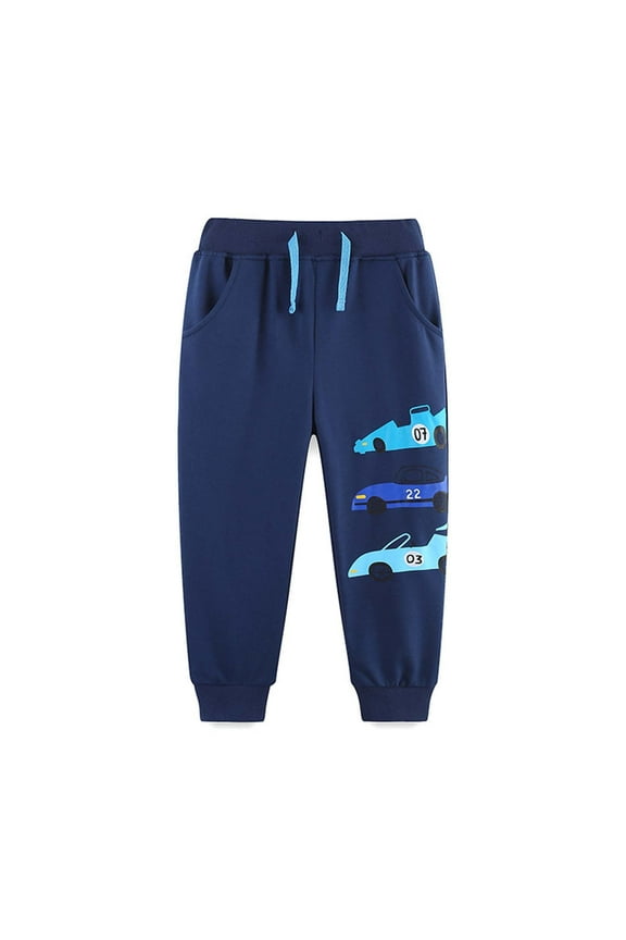 RYTAYY Children Boys Long Pants Comfortable Car Printed Slacks Elastic Waistband Casual Daily Wear Play and Outdoor Activities Elegant Stylish Trousers
