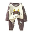 thumbnail image 1 of RYTAYY Toddler Boys Clothing Sets 2-Pack Cute Print Long Sleeve Round Neck Top and Elastic Pants Pajama Set Comfortable Sleepwear Casual Daily Wear Relaxed Loungewear Set, 1 of 4
