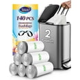 thumbnail image 1 of RYTHGF-2 Gallon Small 140 Counts Strong Drawstring Trash Bags Garbage Bags by , Bathroom Trash Can Bin Liners, Plastic Bags for home office kitchen, White, 1 of 4