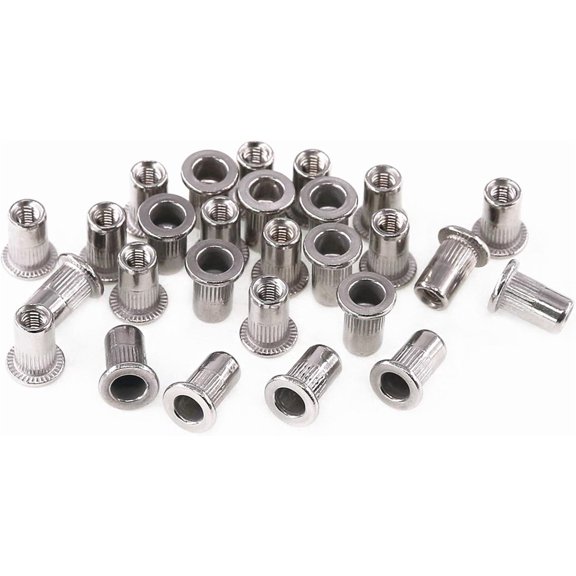 RYTHGF-50Pcs M3 Stainless Steel Metric Rivet Nut Flat Head Threaded Insert Nutsert Kit - M3