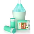 thumbnail image 1 of RYTHGF-Small Trash Bag, 2 Gallon Trash Bag Drawstring Compostable Trash Bags, 50 Count Small Garbage Bags Bathroom Trashbags Compost Bags Waste Basket Liners for Bathroom, Office, Pet (Green), 1 of 4