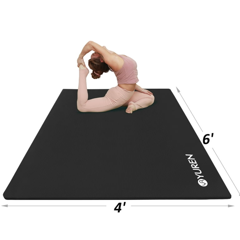 Premium Large Yoga Mat 9'x6'x9mm, Extra Wide and Thick Exercise