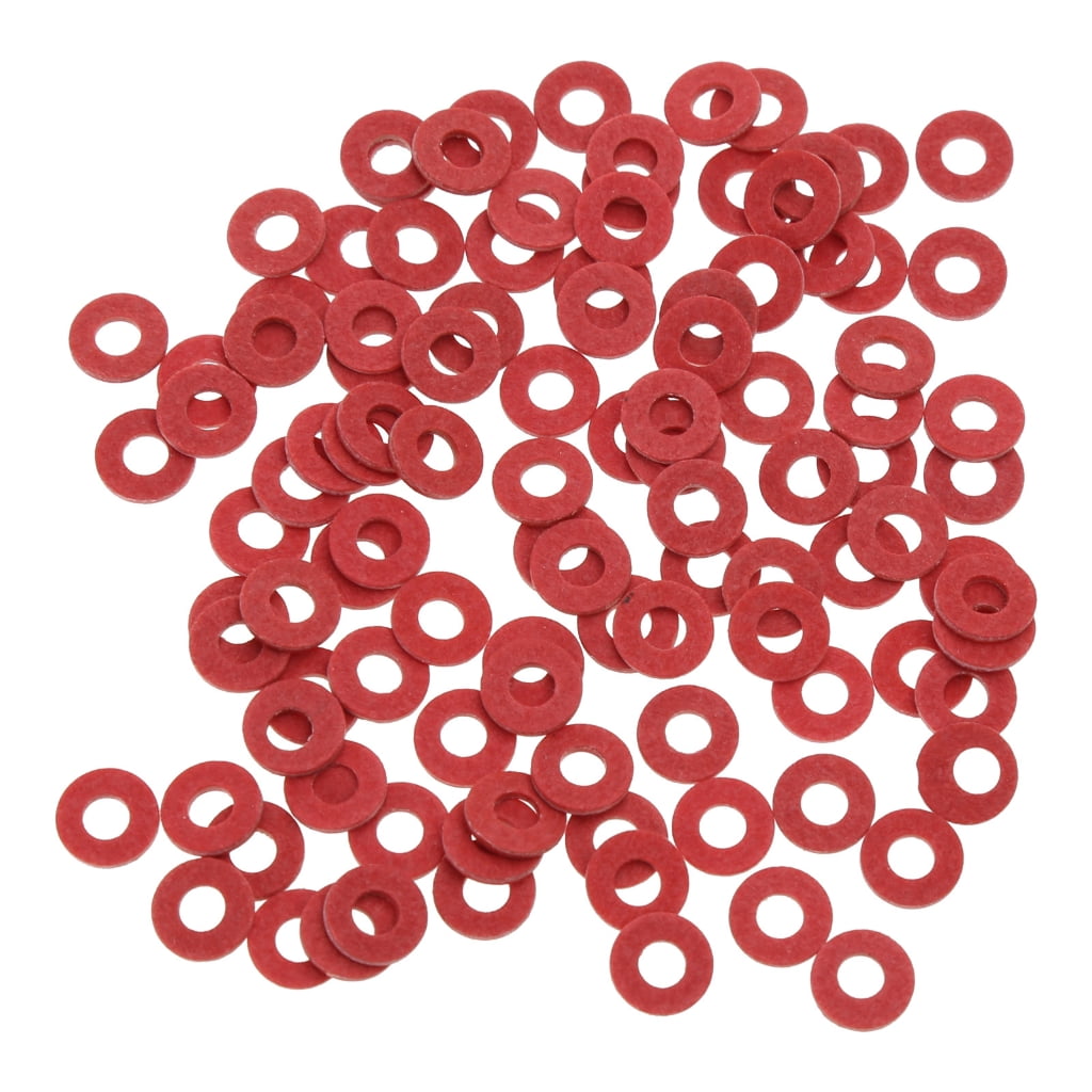 600-Piece Red Steel Paper Washer Assortment Kit - 12 Sizes, Vulcanized Fiber Gaskets