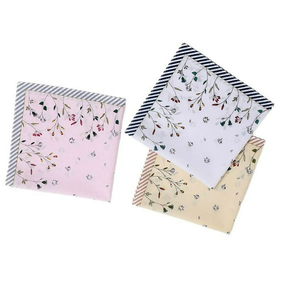 RYUJNDK 1PC Women Hankies Printing Flowers Hanky Florals Absorbent Cotton Handkerchief