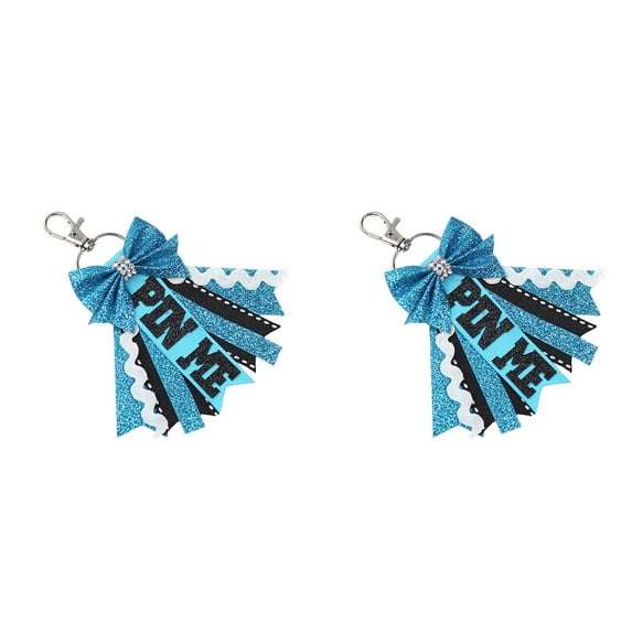 RYUJNDK 2Pcs Cheer Keychains Sport Glitters Beautiful Team Keyfob with Bows Bag Decoration