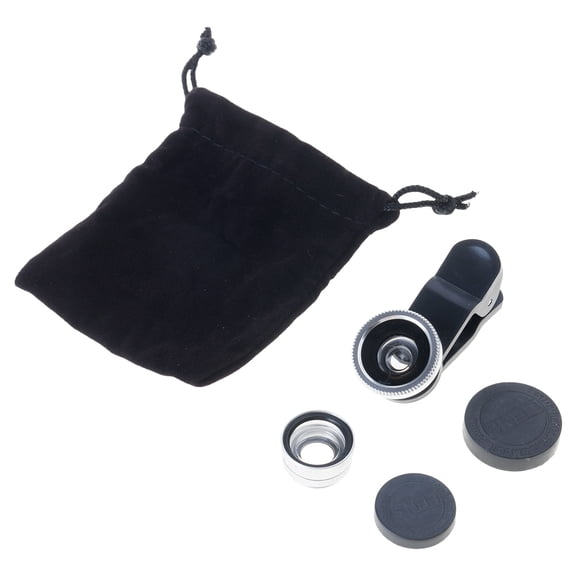RYUJNDK 3 In 1 Wide Angles Macro Fish Camera Lens for Most Phone Portable Clip Lens