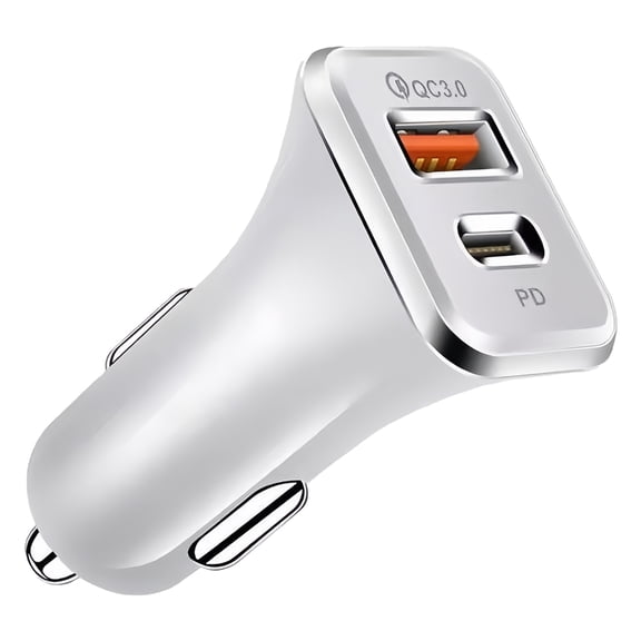 RYUJNDK 38W Car Charging with USB C PD18W and Standard USB A Port for 2 Devices Power Supply Fast Charging