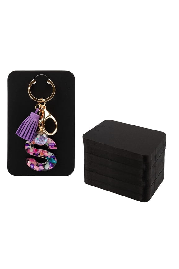 50Pieces Keychain Card Holder for Display Keyring Card Jewelry Packaging Supply Jewelry Keychain Holder Card for Selling