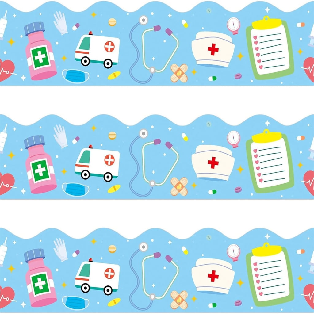 RYUJNDK 59ft Long Healthcare Themed Border Sticker Nurse Day Border ...