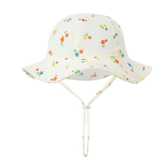 RYUJNDK Baby Fisherman Hat Wide Brimmed Bucket Hat for Toddler Girls Infant Sun-proof Print Hat Floppy Caps Newborn Accessories