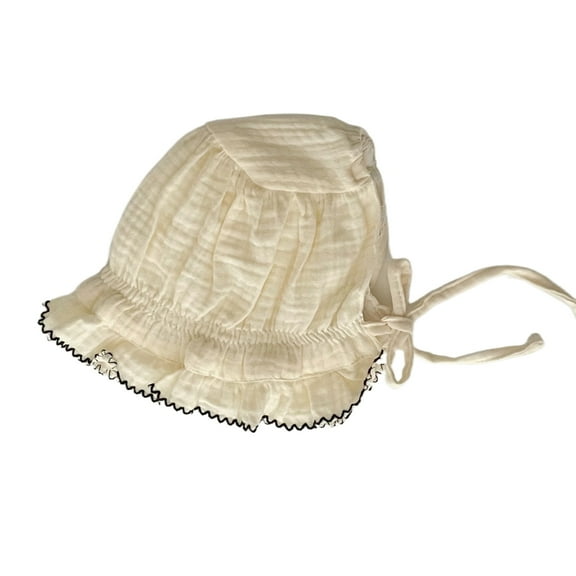 RYUJNDK Baby Sun Hat Lace Earflap Hat Little Girl Infant Cotton Bonnet Princess Baby Sun Protections Hat