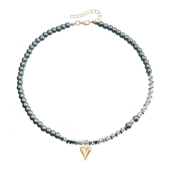 RYUJNDK Beads Necklaces Clavicle Chain Necklace Stylish Beads Necklace Female Party Neck Chain Alloy Texture Present for Women