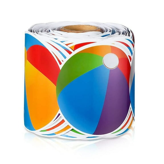 RYUJNDK Bulletin Board Border Trim Colorful Beach Balls Border Trim Wall Sticker for Chalkboard Notice Board Party Decoration