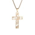 thumbnail image 1 of RYUJNDK Catholic Crucifix Charm Necklace Adjustable Length Neckchain Faith Symbol Pendant Clavicle Chain for Men and Women, 1 of 13