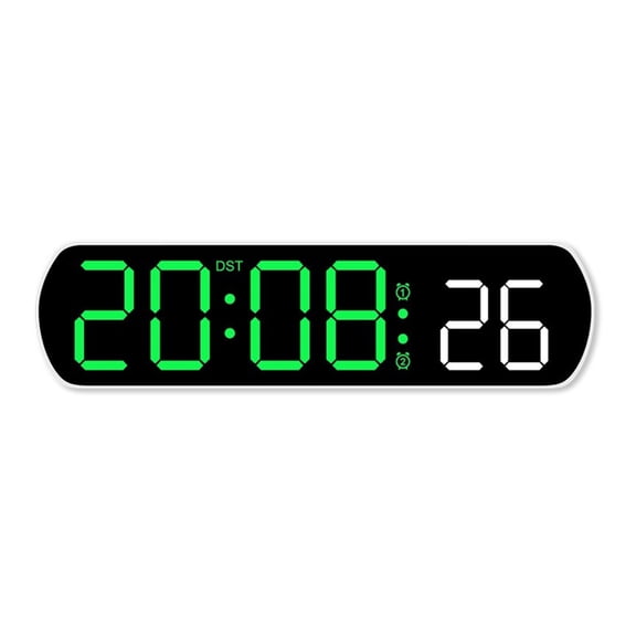 RYUJNDK Digital Table Clock with Jump Second Temperature Reading 2 Alarms Timer Voice Control LED Alarm Clock for Home or Office