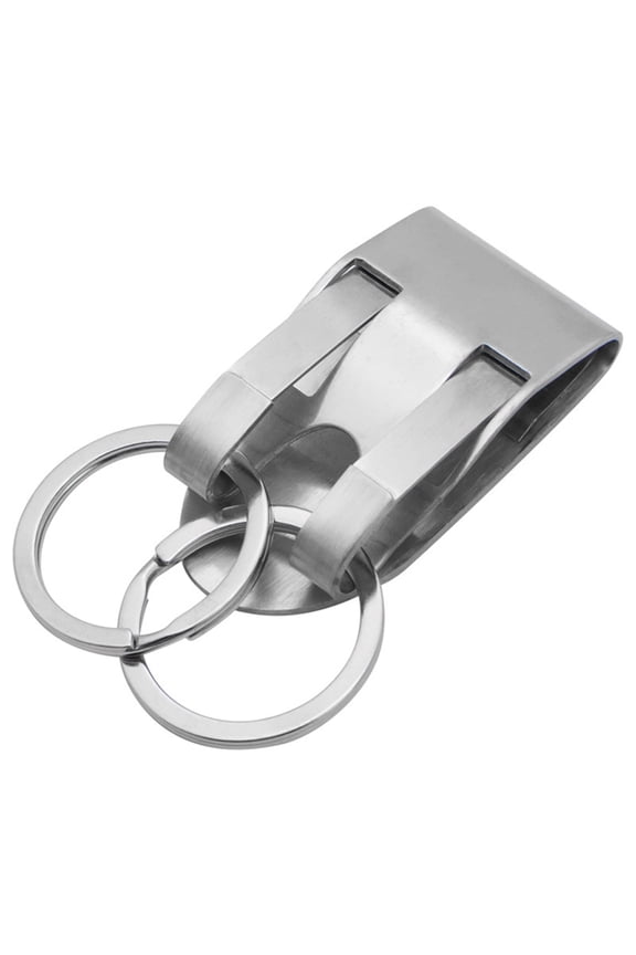 Double/ Single Rings Secure Belt Clip for Key Holder with Metal Hook Keychain Rings Stainless Steel Security for Key