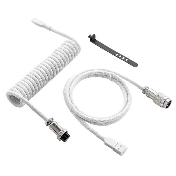 RYUJNDK Durability Coiled USB C Cable for Mechanical Keyboards Cable for Gamers Enthusiasts Extendable Spring CordAviation Plugs