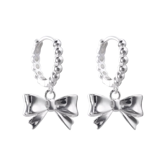 RYUJNDK Elegant Bows Dangle Earrings Bowknot Hoop Eerring for Yourself Suitable for Parties and Dates