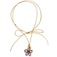 thumbnail image 1 of RYUJNDK Elegant Floral Collar Necklace Unique Colorful Hollow Flower Clavicle Chain Wax Rope Acrylic Flower Choker Beach, 1 of 19