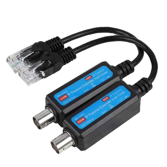 RYUJNDK Ethernet Over Coaxial Adapter Passive Networking Coaxial Transmitter Receiver Digital Signals Transmission up to 220m
