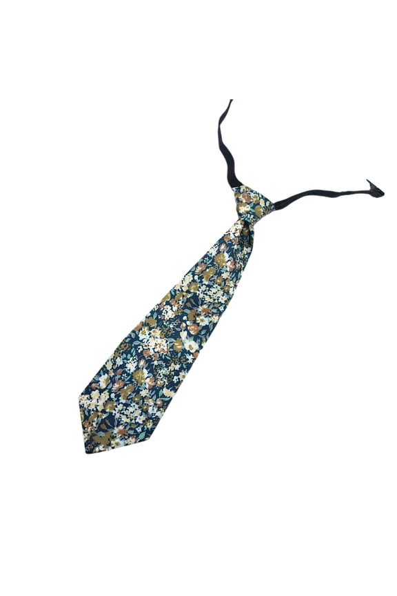 Fashionable Butterfly Floral Print Tie with Adjustable Zippers for Campus Preppy and Casual Women Men Pre Tied Necktie