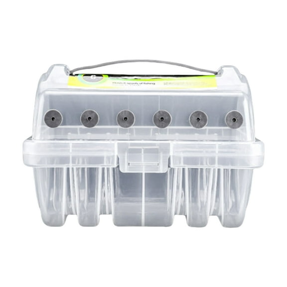 RYUJNDK Fishing Line Storage Box 6 Slots Fishing Line Case Clear Fishing Line Organizers 6 Compartments Fishing Tackle Line Box