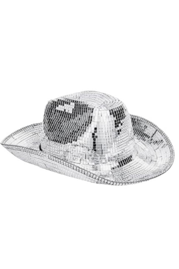 Glass Fashion Hat Glittering DjHat for Adult Unisex Dance Hat Bachelorette Party Club Hat