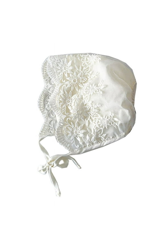 Infant Baby Hat with Embroidery Flowers Lace Cotton Sunhat Soft Cotton Flower Bonnet Hat for Newborn Babies