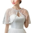 thumbnail image 1 of RYUJNDK Light weight Lace Shawl Rhinestones Decoration Shawl Breathable Evening Wrap for Weddings and Parties, 1 of 9