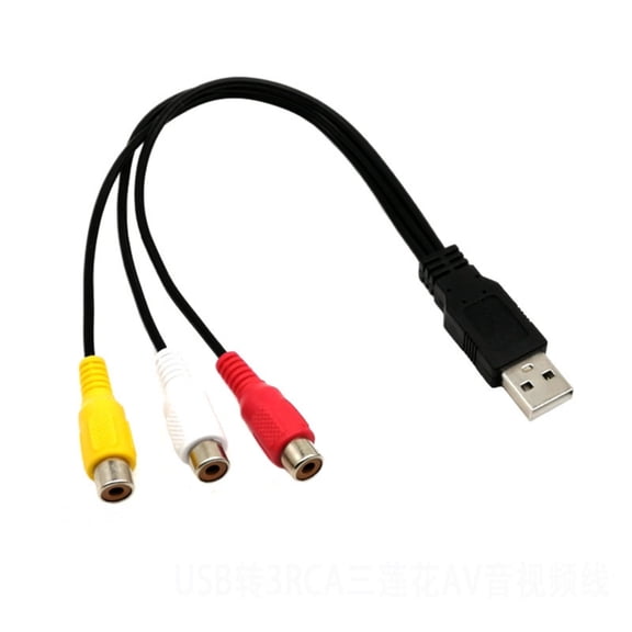 RYUJNDK Lightweight USB to 1P End Cord 1 to 3 Splitter Wire Line Sound Video Converter Cable for Connection TVs