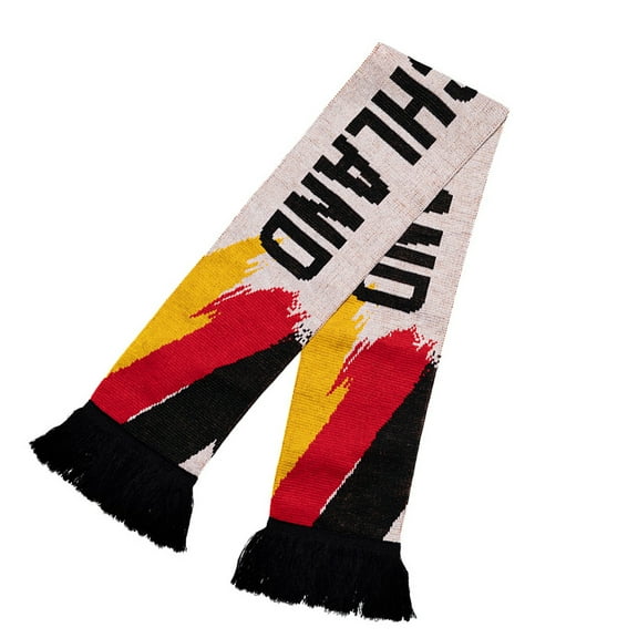 RYUJNDK Multiuse Germany Soccer Scarf with Tassels Deutschland Theme Shawl for EuropeanCup Fans Comfortable and Easy to Maintain