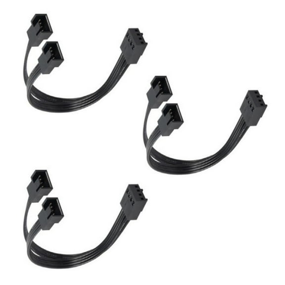 RYUJNDK PWMs Fan Splitter 4Pin Adapter Cable 1 to 2 Computer CPU Fan Splitter PC Fan Extension Power Cable Fan Cooling Y Splitter
