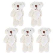 RYUJNDK Plush Bear Joint Dolls KeyChain Ornament Little Jointed Bear Toy with Hanging Hook for Bag Purse Backpack Pendant 5PCS