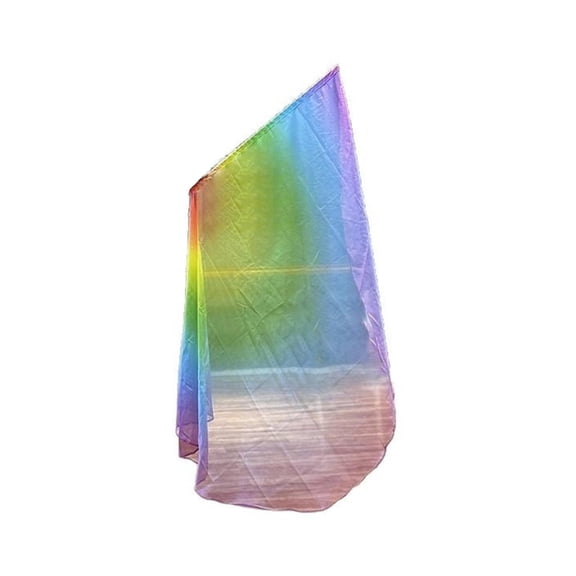 RYUJNDK Polyester Chiffons Colorful Gradients Praise Dance Worship Flag with Flexible Rod for Celebration and Beach Vacations