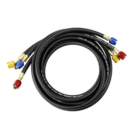 RYUJNDK Professional HVAC Charging Hose Set, 3 Color Coded Hoses with for Multiple Refrigerants R1234YF R404A