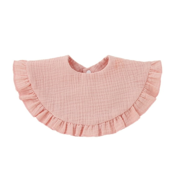 RYUJNDK Ruffle Feeding Bib Baby Burp Cloth Bib for 0-18Month Infant Gender Neutral Cotton Large Teether Drooling Bib for Newborn