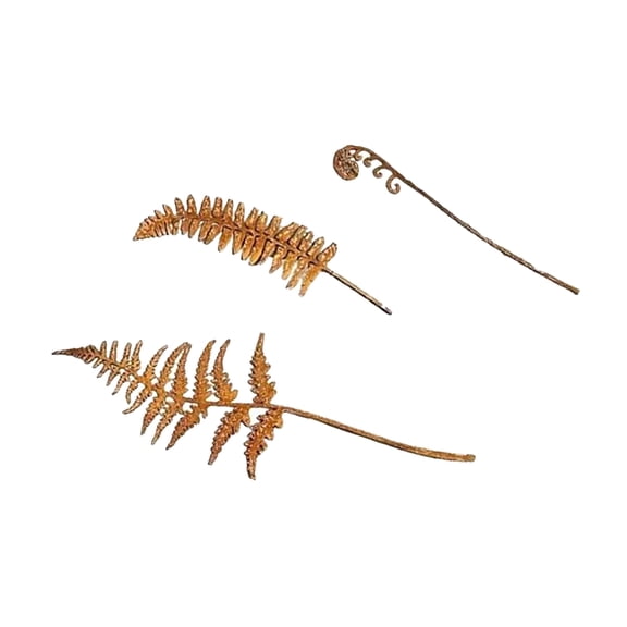 RYUJNDK Set of 3 Rusted Fern Leaves Statue Tree Pots Stake for Rusty Porch and Garden Sculpture Decoration