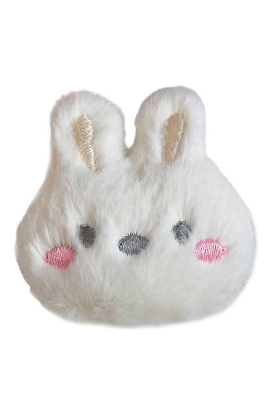 Soft Plush Rabbits Head Brooch Handmade Cartoon Clothes Badge Accessories Secure Pin for Backpacks Or Party Outfits