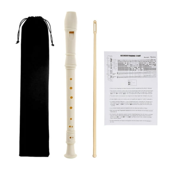 RYUJNDK Soprano Recorder C Key 6 Hole 8 Hole Recorder Professional German Treble Flute with Rod and Carrying Bag