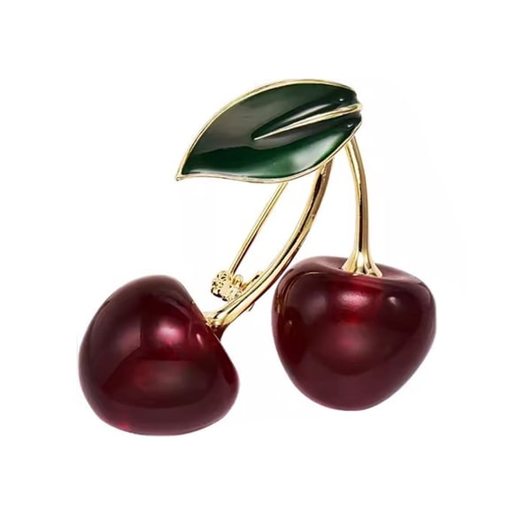 RYUJNDK Stylish Cherries Brooch Unique Alloy Jewelry Fashion Brooch Clothing Jewelry Suitable for Music Festivals and Parties