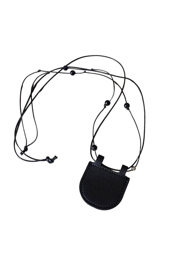 Stylish Leather Neck Pouches Pendant Necklace for Earbuds and Change Convenient and Fashion Accessory for Daily Use