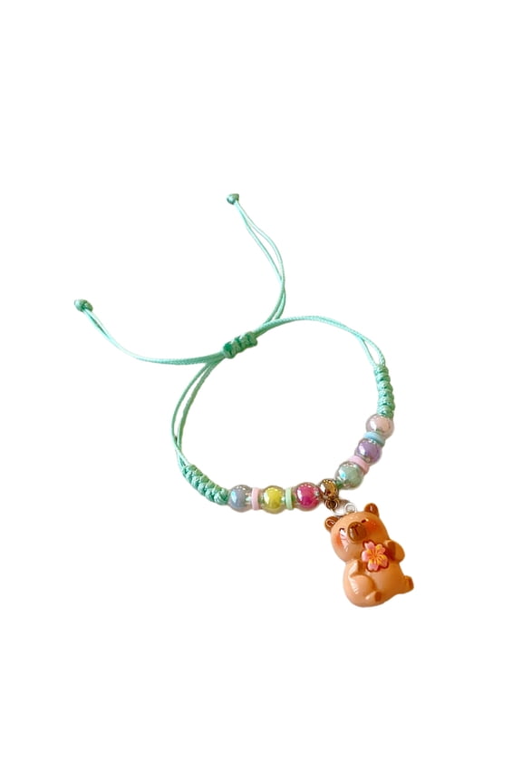 Stylish Resin Capybaras Accessory Woven Cord Bracelet Unique Wristband for Individuality and Creative Expression