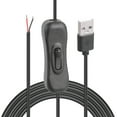 thumbnail image 1 of RYUJNDK USB Power Pigtail Cable 5V USB Male to 2 Pin Bare Wire Open End Power Pigtail Cord for LED Light Cooling Fan, 1 of 9