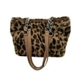 thumbnail image 1 of RYUJNDK Unique Leopards Print Furry Shoulder Bag Spacious Interior Underarm Bags Travel Handbag for Work Shopping or Leisure, 1 of 19