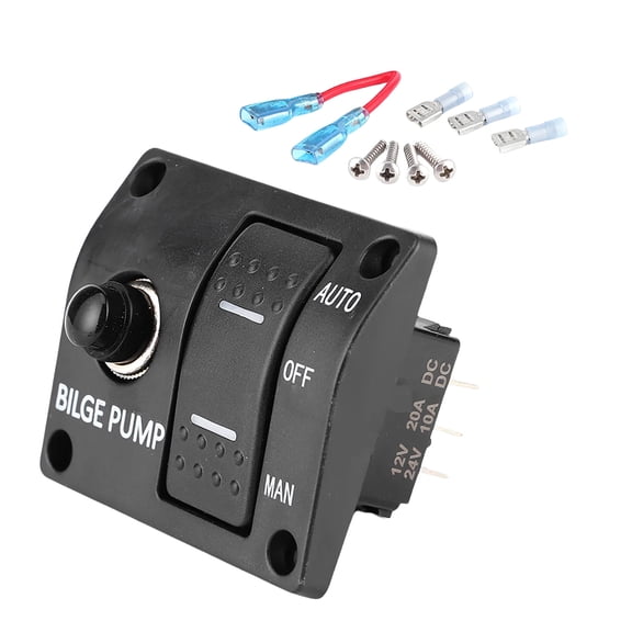 RYUJNDK Upgrades Bilge Pumps Switches Panel 3 Way 12V/24V Marine Switches Panel Water Pumps Control Button Switches Fishing Boat
